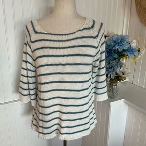 Blue & White Striped Nautical Style Pullover